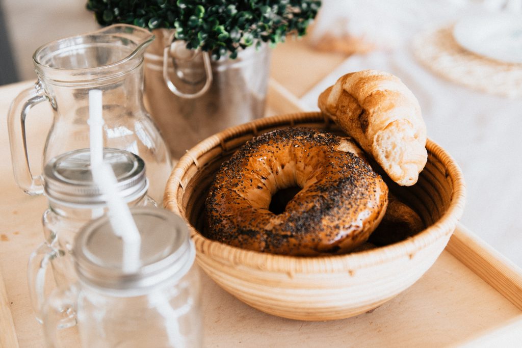 A basket of bagels.