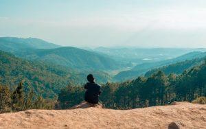 Man Looking Over The Smoky Mountains Near Nashville